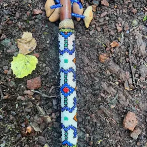 Ayahusca Wood Rattle With Lemurian Quartz