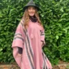 Baby Pink Alpaca Llama Wool Poncho