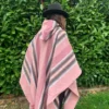 Baby Pink Alpaca Llama Wool Poncho1