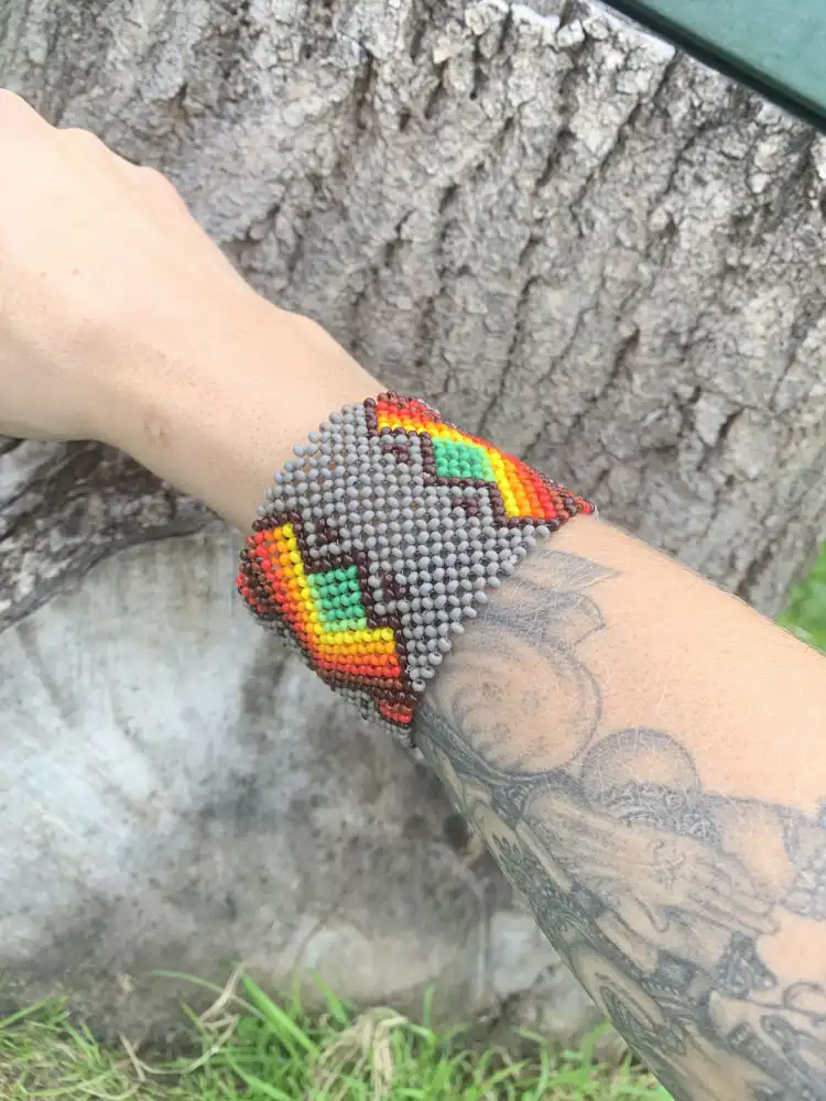 Glass Beaded Cuff colour 1