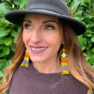 Noke Koî Glass Beaded Earrings yelloworange