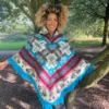 Peruvian Alpaca Poncho blue1