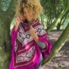 Peruvian Alpaca Poncho pink