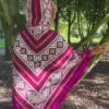 Peruvian Alpaca Poncho pink1