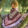 Peruvian Alpaca Poncho purple1