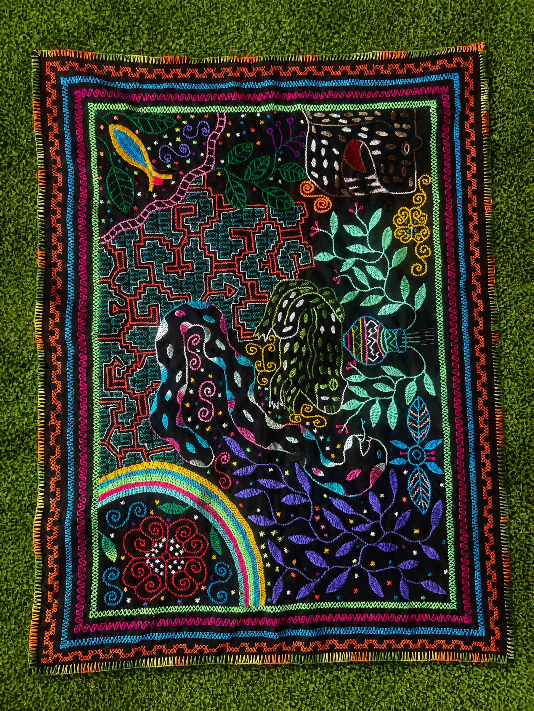 Square Shipibo Textile