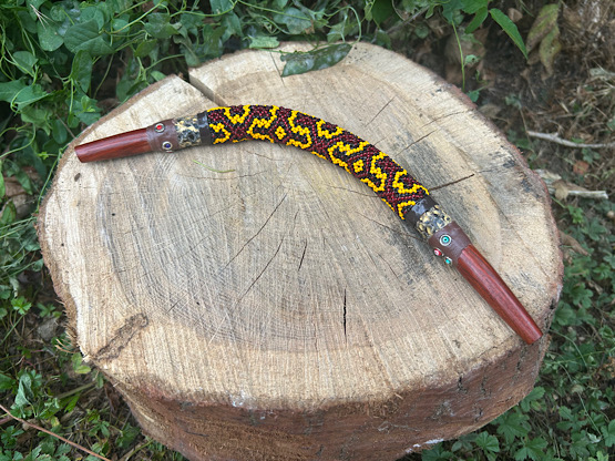 shipibo tepi brown & yellow