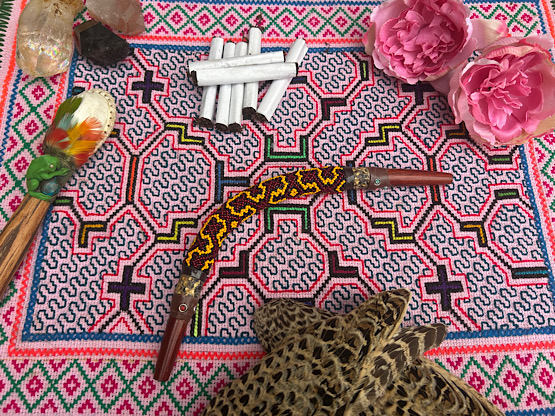 shipibo tepi brown & yellow