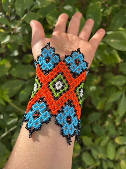 Yawanawa Cuff Special design - Blue