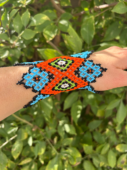 Yawanawa Cuff Special design - Blue