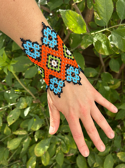 Yawanawa Cuff Special design - Blue