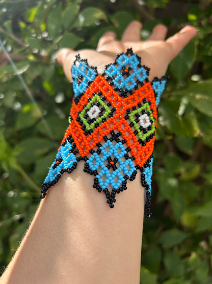 Yawanawa Cuff Special design - Blue