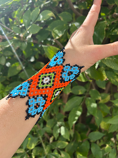 Yawanawa Cuff Special design - Blue