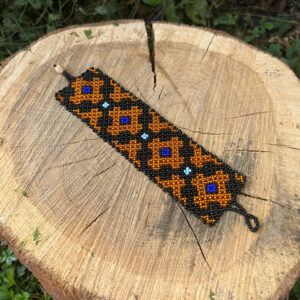 shipibo bracelet gold & black