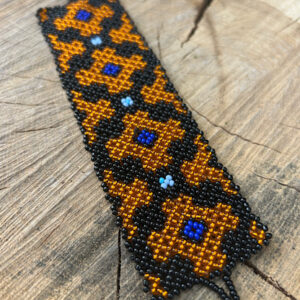 shipibo bracelet gold & black