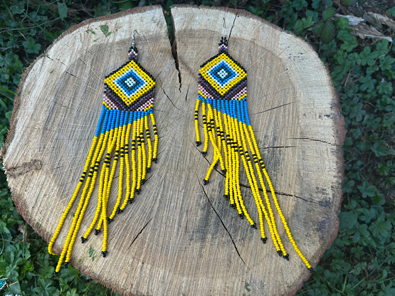 Noke Koî Long Yellow Earrings