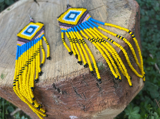 Noke Koî Long Yellow Earrings