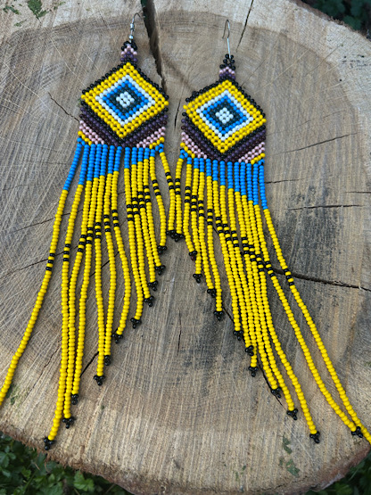 Noke Koî Long Yellow Earrings