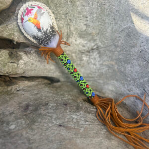 Maraca With Shipibo Handle - Green