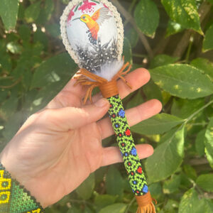 Maraca With Shipibo Handle - Green