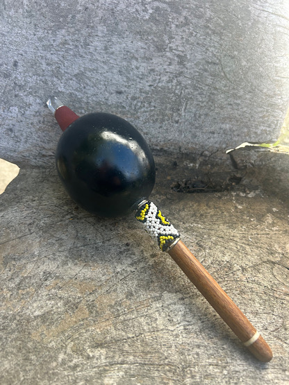 Frog Gourd Rattle - white