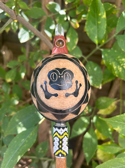 Frog Gourd Rattle - white