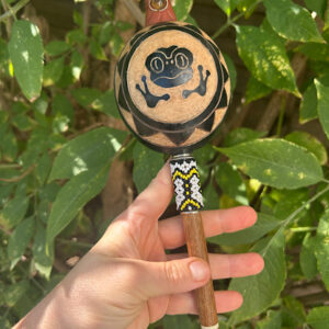 Frog Gourd Rattle - white