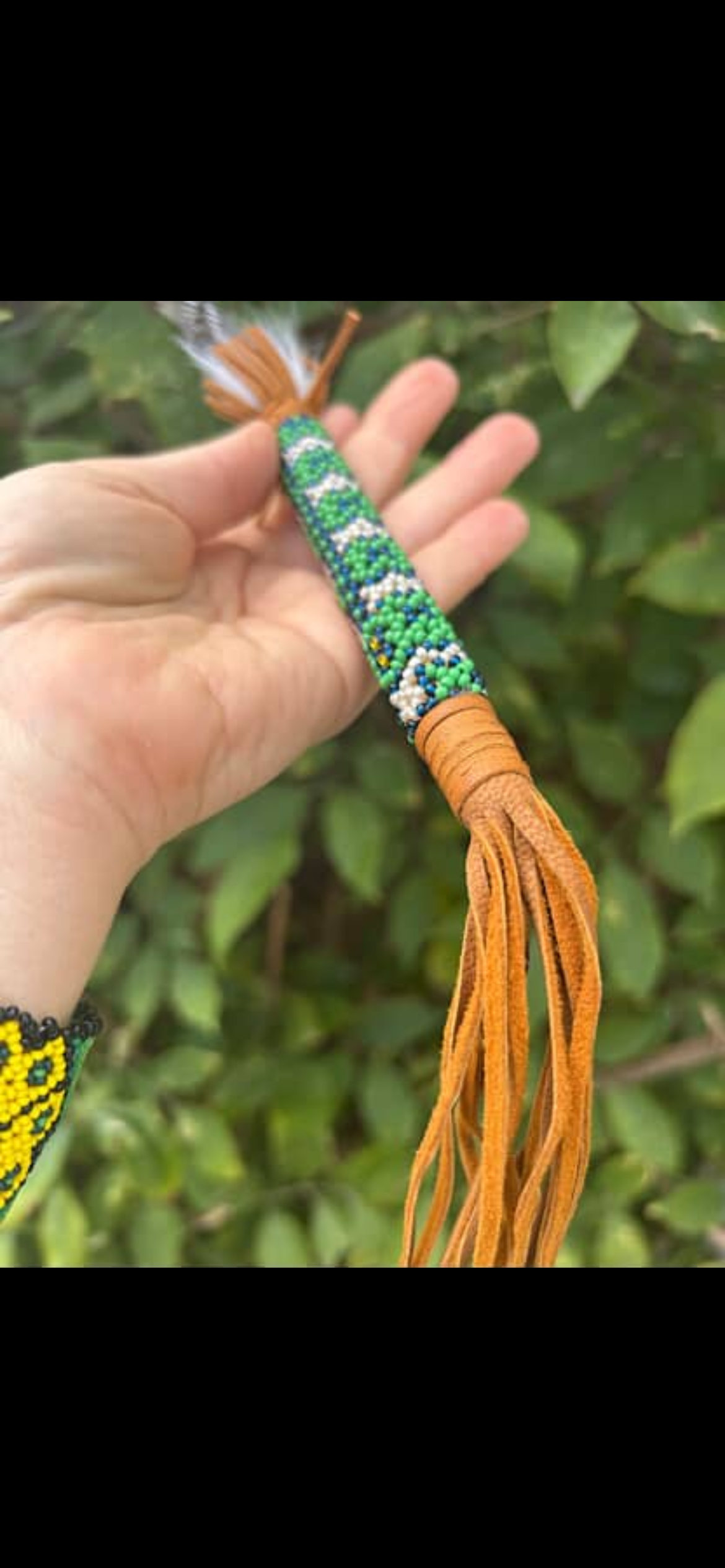 Shipibo Owl Smudge Feather - Image 2