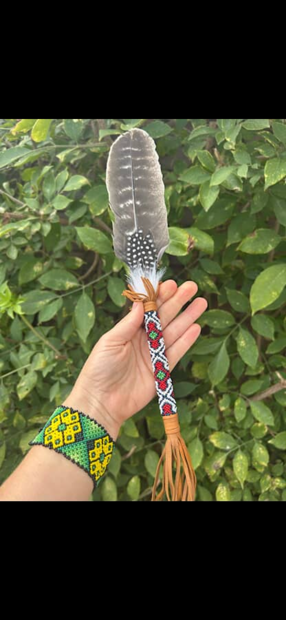 Shipibo Owl Smudge Feather - Image 3