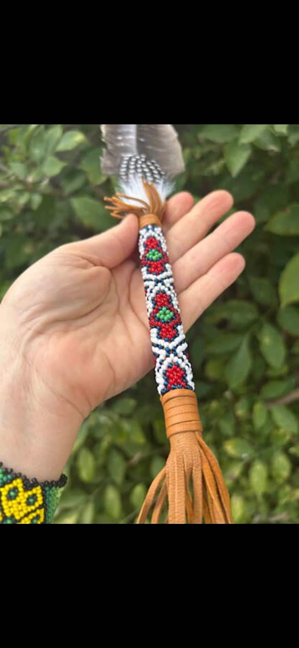 Shipibo Owl Smudge Feather - Image 4