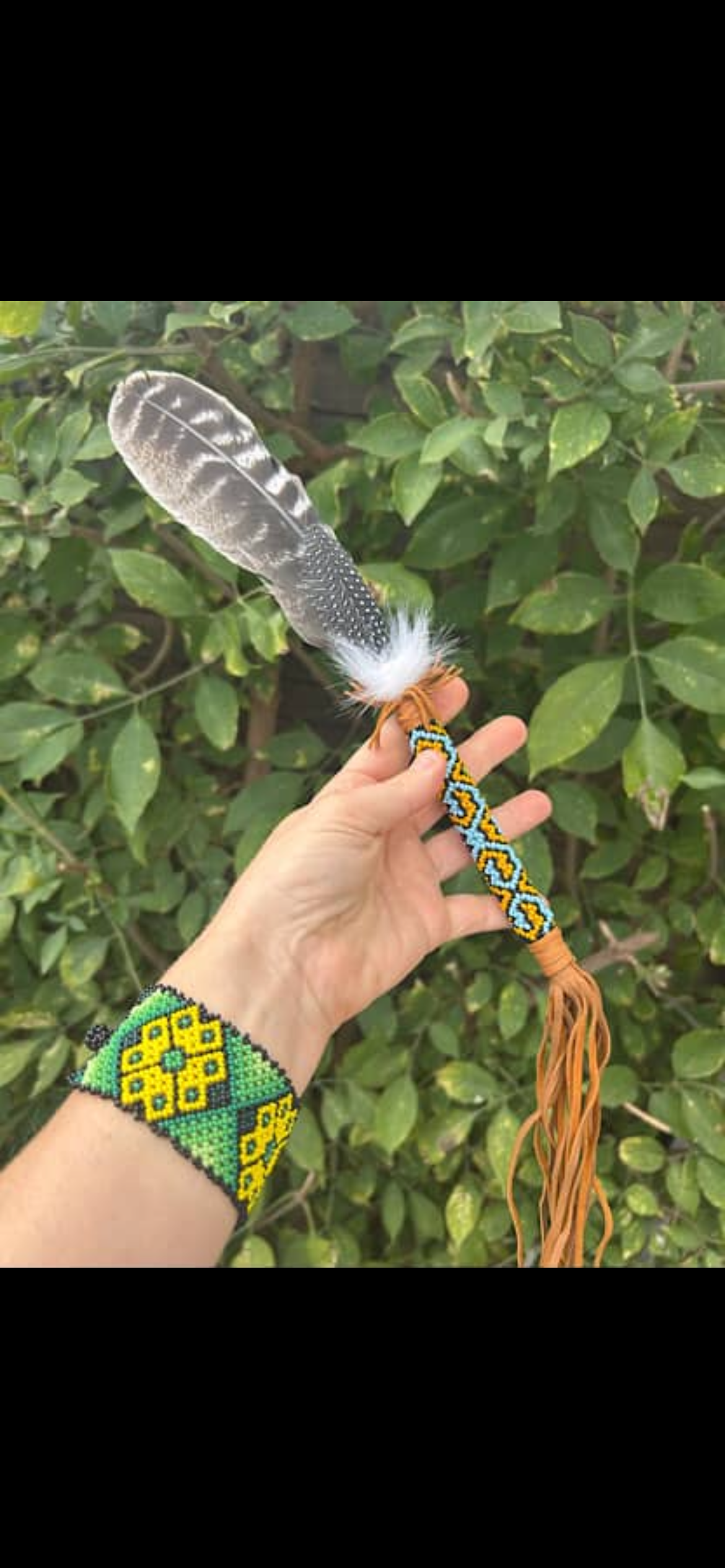 Shipibo Owl Smudge Feather - Image 5