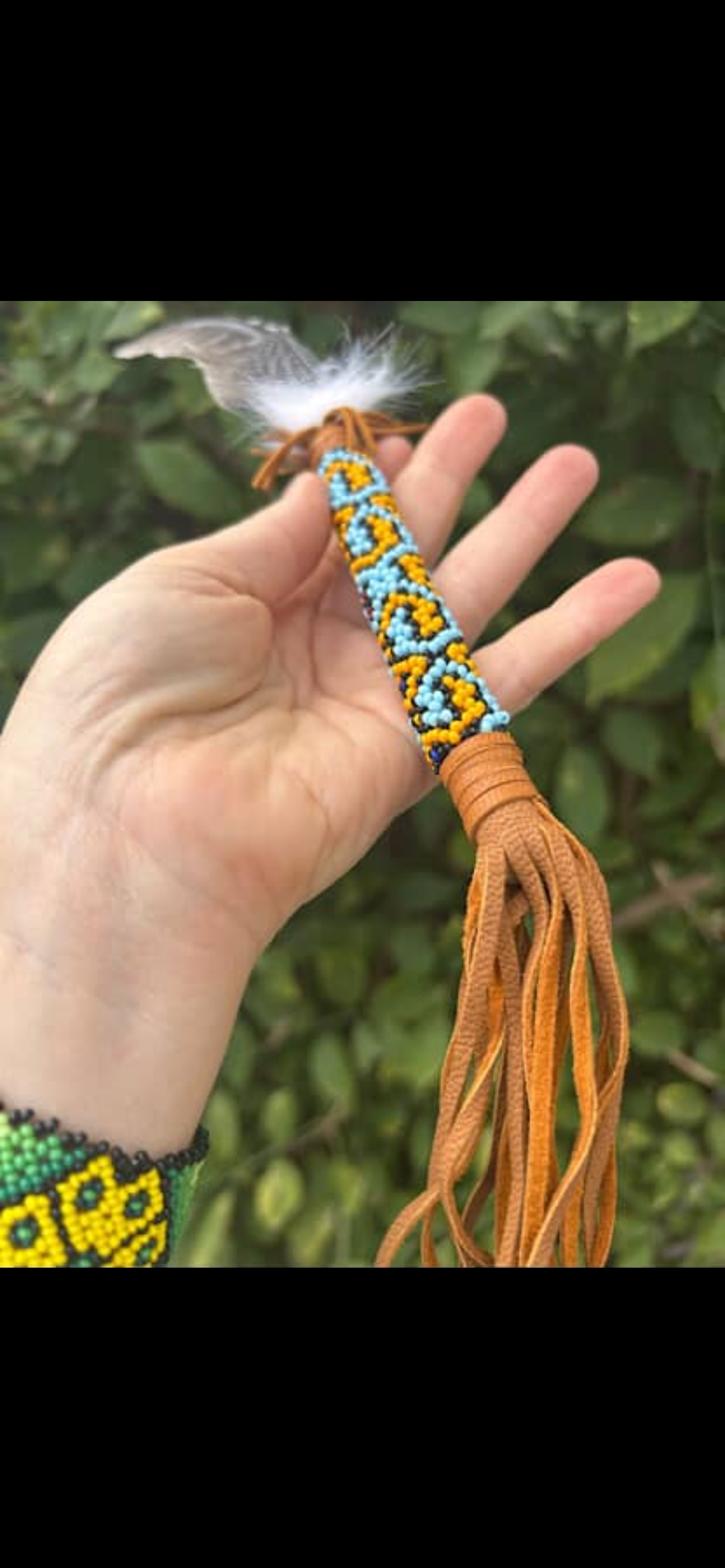 Shipibo Owl Smudge Feather - Image 6