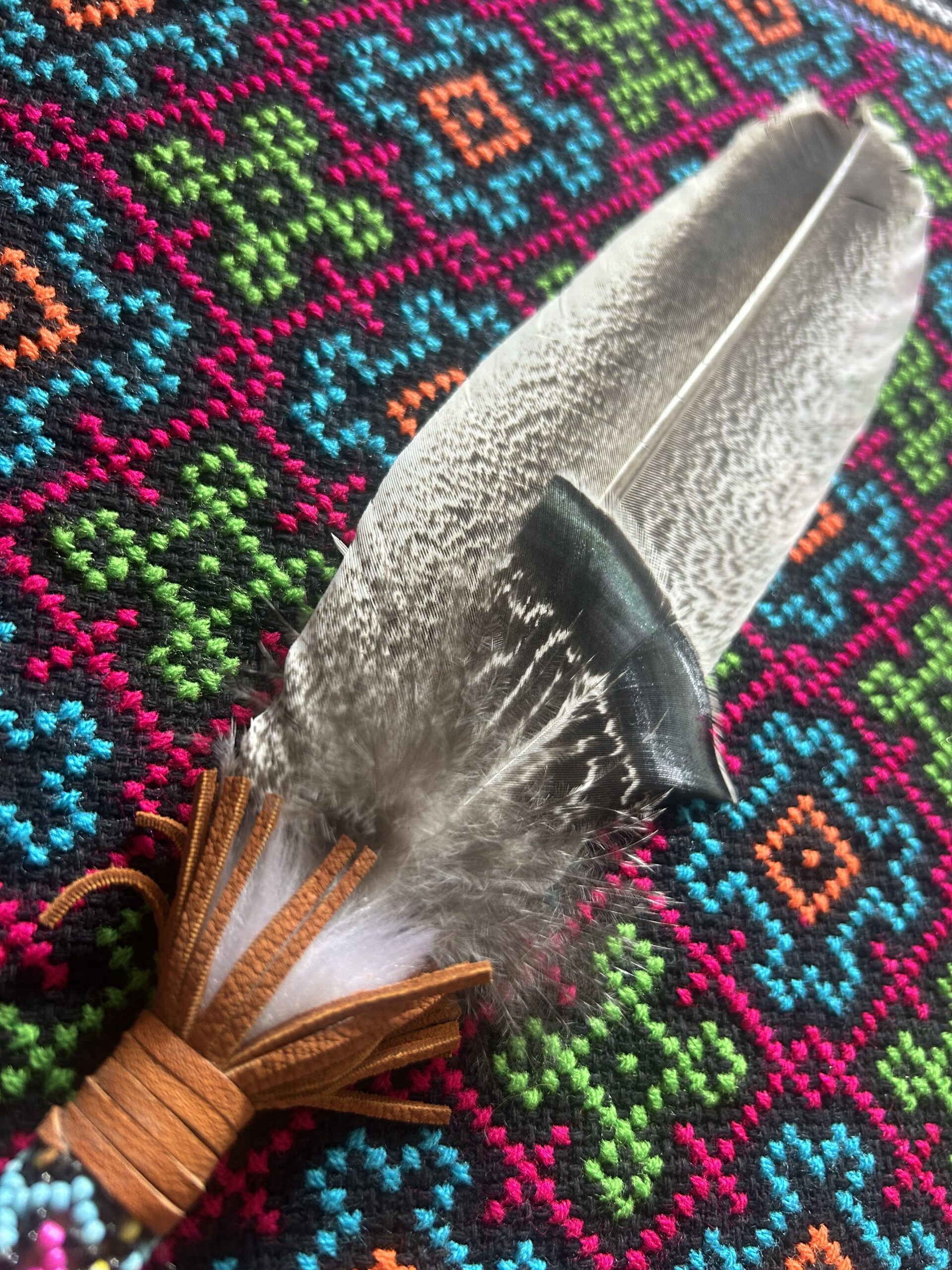 Shipibo Owl Smudge Feather - Image 4